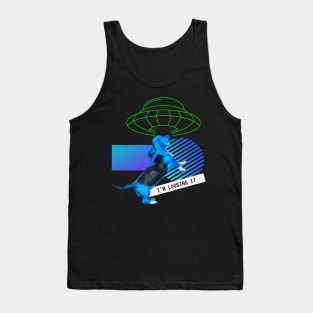 Basset Dog Loosing Vaporwave Party Techno Glitch Tank Top